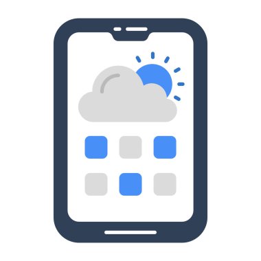 Mobil hava durumu uygulaması simgesi premium biçiminde 