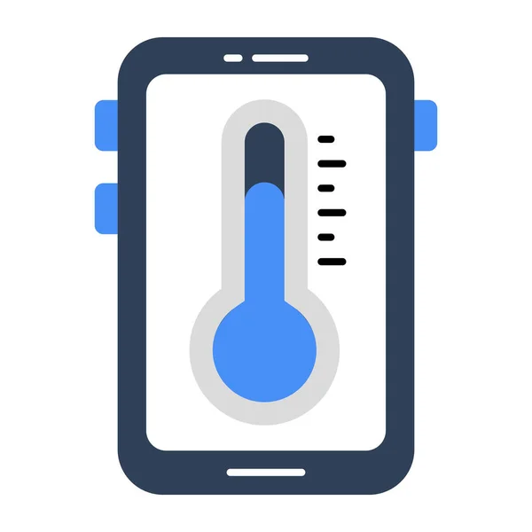 Значок Приложения Мобильной Температуры Премиум Стиле — стоковый вектор