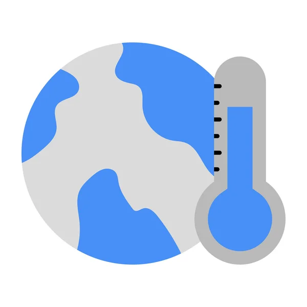 Termometr Globusem Symbolizującym Koncepcję Globalnego Ocieplenia — Wektor stockowy