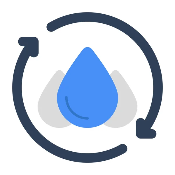 Upravitelná Designová Ikona Recyklace Vody — Stockový vektor
