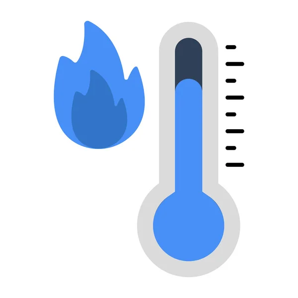 Ikona Temperatury Ognia Płaskiej Konstrukcji — Wektor stockowy
