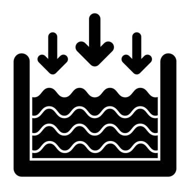 Su seviyesinin altında benzersiz bir tasarım simgesi