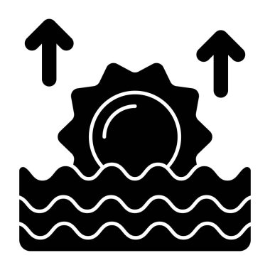 Düz dizaynda gün doğumunun göz alıcı bir simgesi 