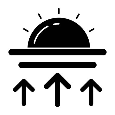 Düz dizaynda gün doğumunun göz alıcı bir simgesi 