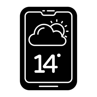 Mobil hava durumu uygulaması simgesi premium biçiminde 