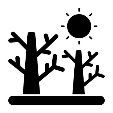 Beyaz arkaplanda izole edilmiş bir kuraklık simgesi 