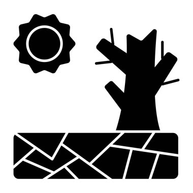 Beyaz arkaplanda izole edilmiş bir kuraklık simgesi 