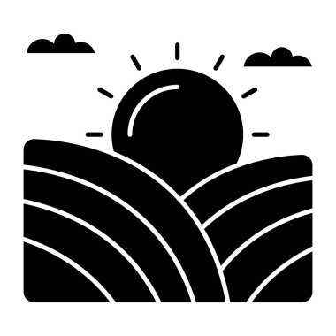 Güneş doğuşu çiftliğinin göz alıcı bir simgesi. 