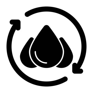 Su geri dönüşümünün düzenlenebilir tasarım simgesi 