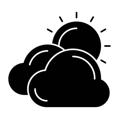 Parçalı bulutlu günün eşsiz tasarım simgesi 