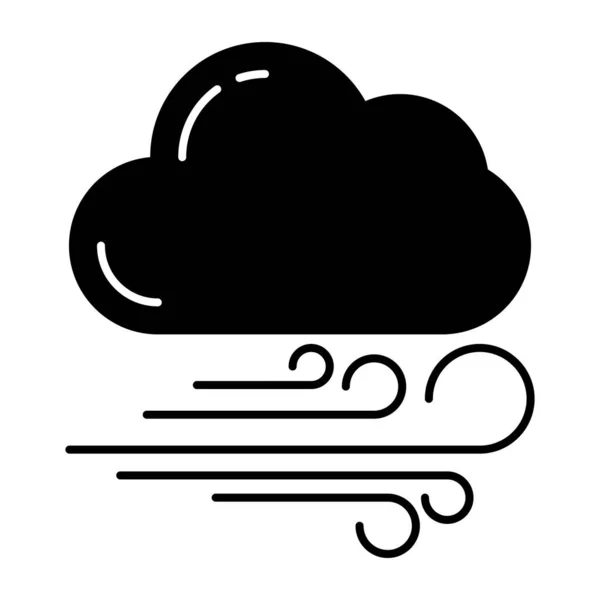 Редактируемый Дизайн Иконки Ветреного Облака — стоковый вектор