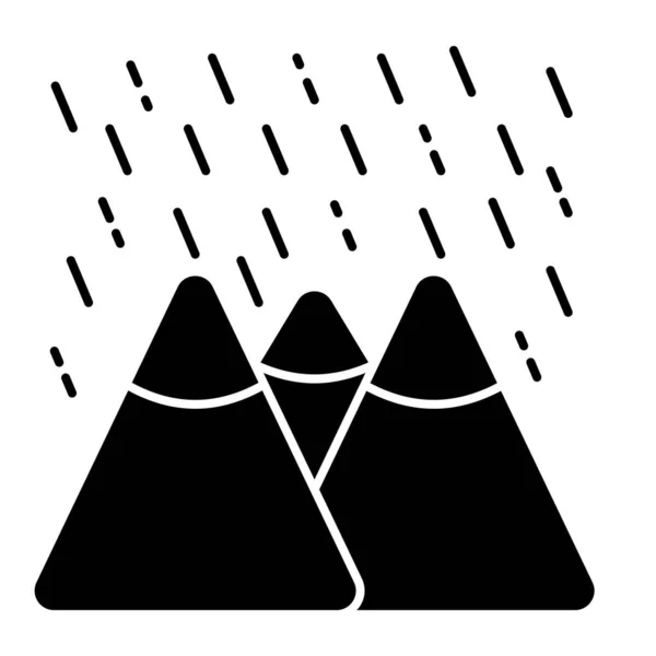 Icona Design Unico Colline Con Gocce Pioggia Mostra Pioggia Montagna — Vettoriale Stock