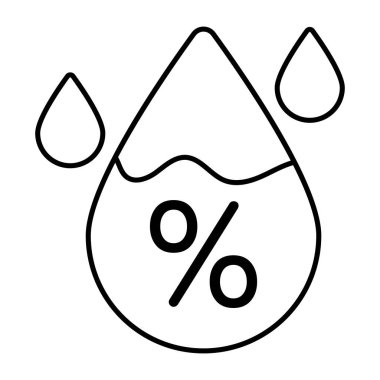 Rutubetin kavramsal doğrusal tasarım simgesi 