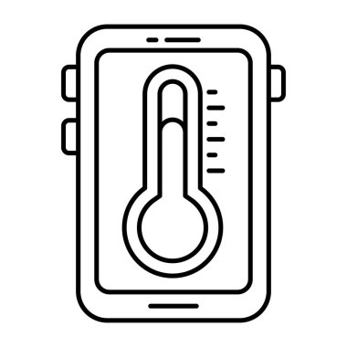 Premium biçiminde mobil sıcaklık uygulama simgesi 
