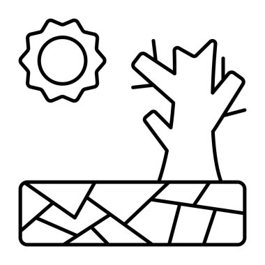 Beyaz arkaplanda izole edilmiş bir kuraklık simgesi 