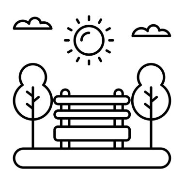 Park manzarasının güzel bir tasarım simgesi. 