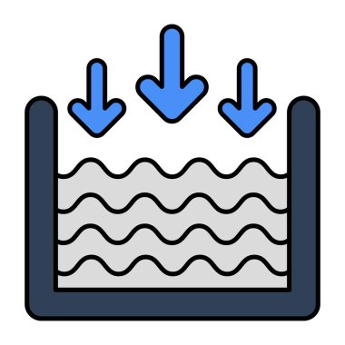 Su seviyesinin altında benzersiz bir tasarım simgesi