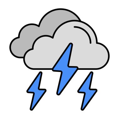 Creative design icon of thunderstorm