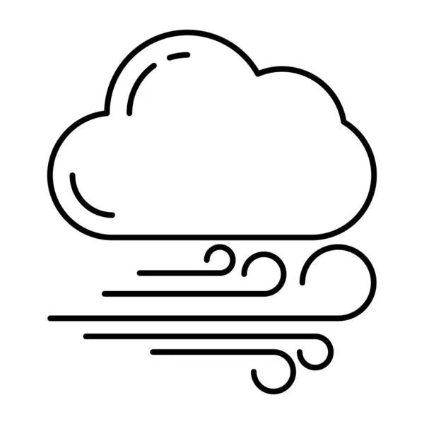 Піктограма Відповідного Дизайну Вітряної Хмари — стоковий вектор