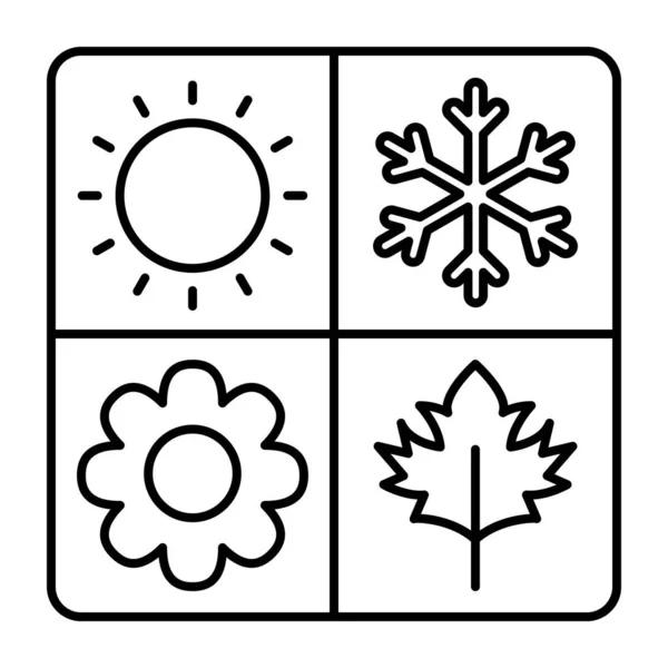 季节的线性设计图标 — 图库矢量图片
