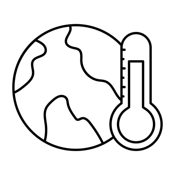 Hőmérő Globális Felmelegedés Fogalmát Szimbolizáló Gömbbel — Stock Vector