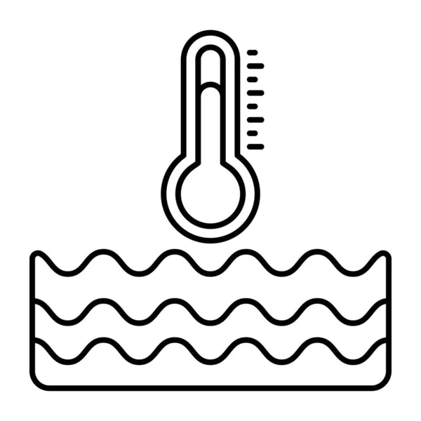 Τέλειο Εικονίδιο Σχεδιασμού Της Θερμοκρασίας Του Νερού — Διανυσματικό Αρχείο