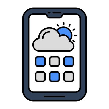 Mobil hava durumu uygulaması simgesi premium biçiminde 