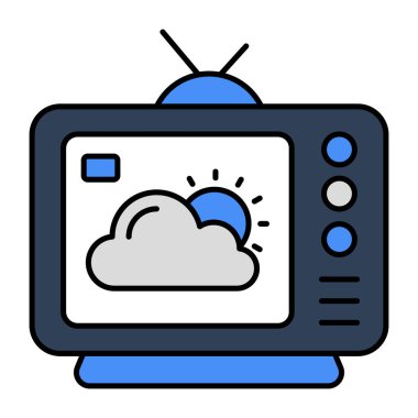 Tv hava tahmini simgesi trend vektör tasarımında 
