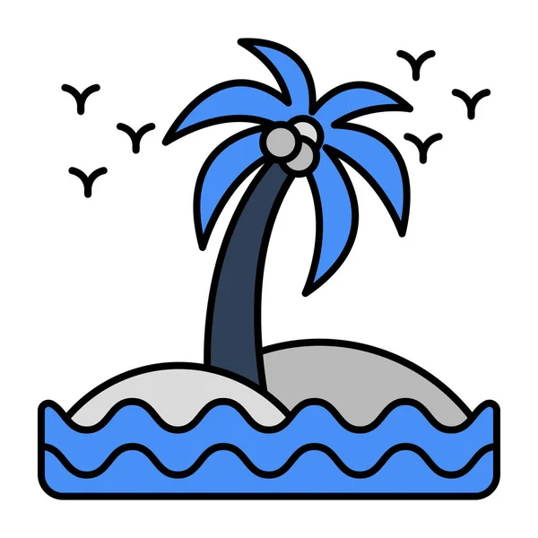 Idealna Ikona Designu Wyspy — Wektor stockowy