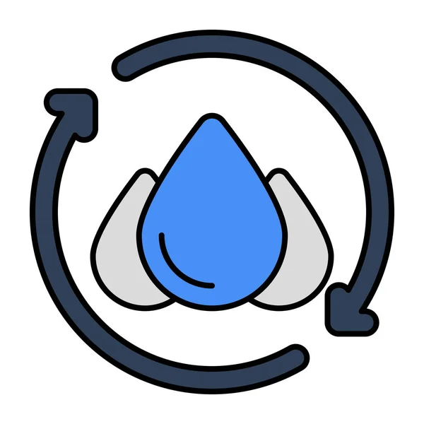 Редактируемый Иконка Дизайна Переработки Воды — стоковый вектор