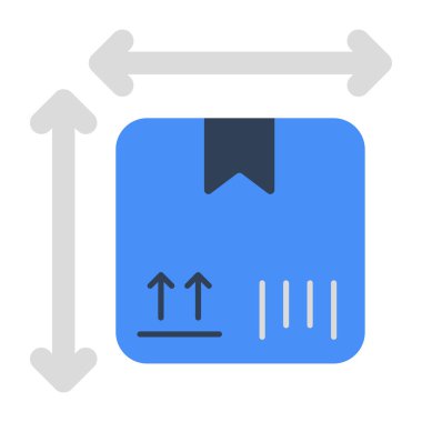 Paket boyutunun moda tasarım simgesi  