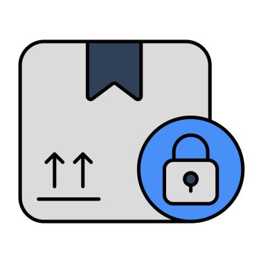 Editable design icon of parcel security
