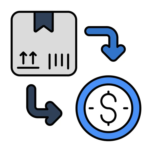 Conceptual Flat Design Icon Cash Delivery — Image vectorielle