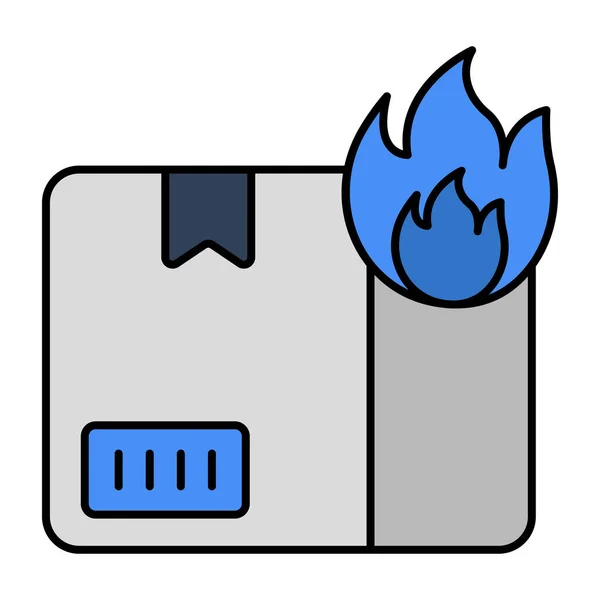 Eine Editierbare Design Ikone Der Paketverbrennung — Stockvektor