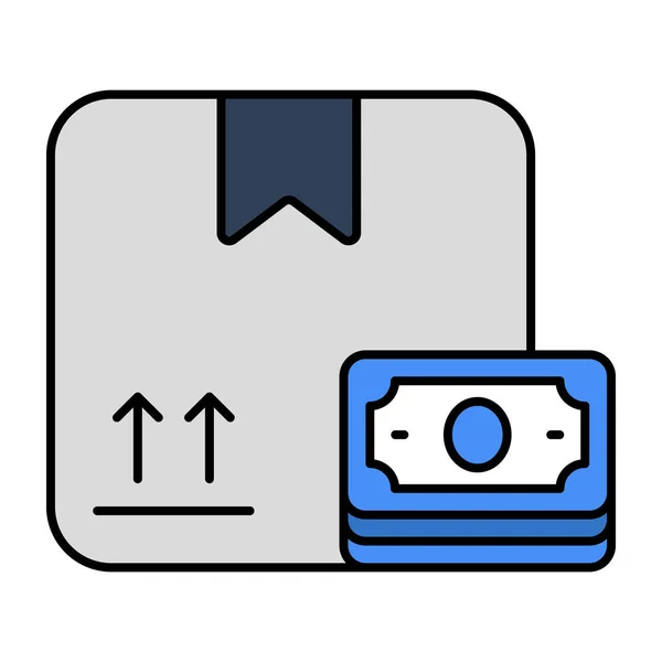 Conceptual Flat Design Icon Cash Delivery Cod — Stockový vektor