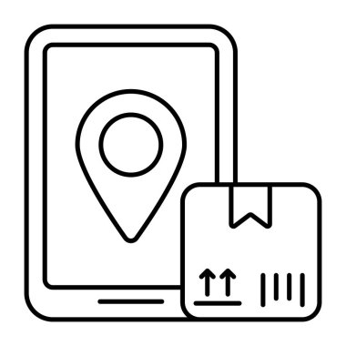 Mobil parsel konumu için mükemmel tasarım simgesi 