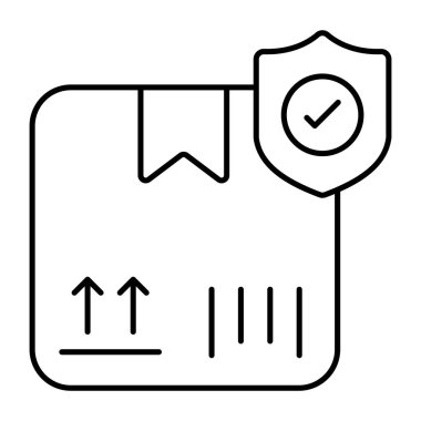 Editable design icon of parcel security