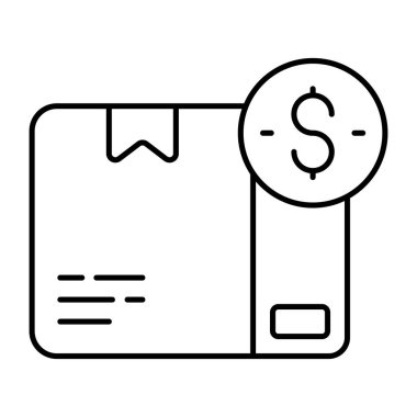 Conceptual flat design icon of cash on delivery