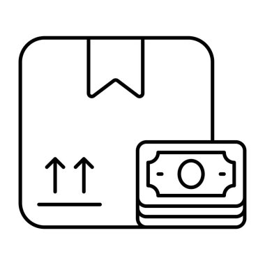 Conceptual flat design icon of cash on delivery or cod