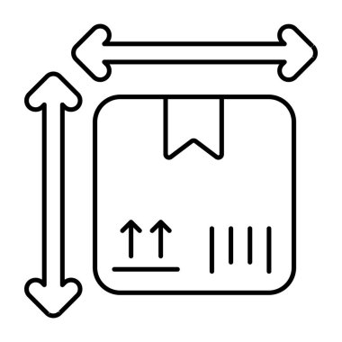 Paket boyutunun moda tasarım simgesi  