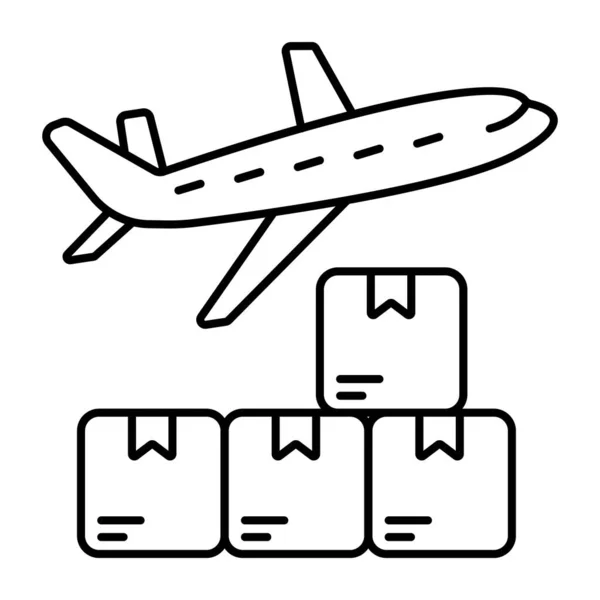 Unikalna Ikona Konstrukcyjna Ładunku Lotniczego — Wektor stockowy