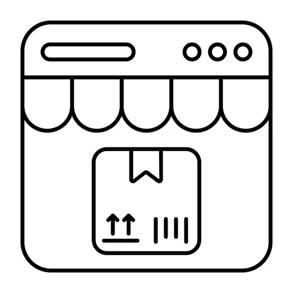 Icono Diseño Paquete Línea — Vector de stock