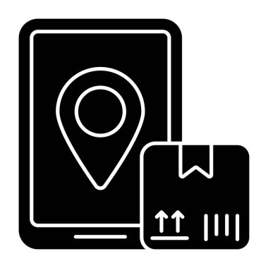 Mobil parsel konumu için mükemmel tasarım simgesi 