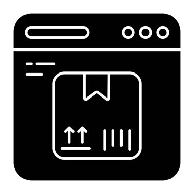 Çevrimiçi paketin bir simge tasarımı