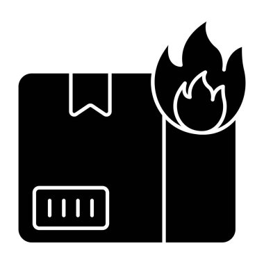 Paket yanmasının düzenlenebilir tasarım simgesi 