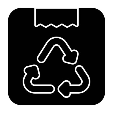 Paket geri dönüşümünün düzenlenebilir tasarım simgesi 