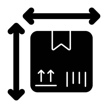 Paket boyutunun moda tasarım simgesi  