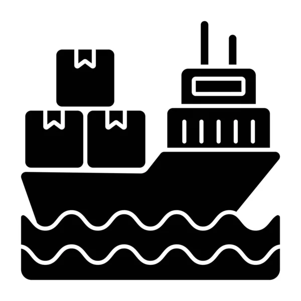 Premium Ikone Des Frachtschiffs Herunterladen — Stockvektor