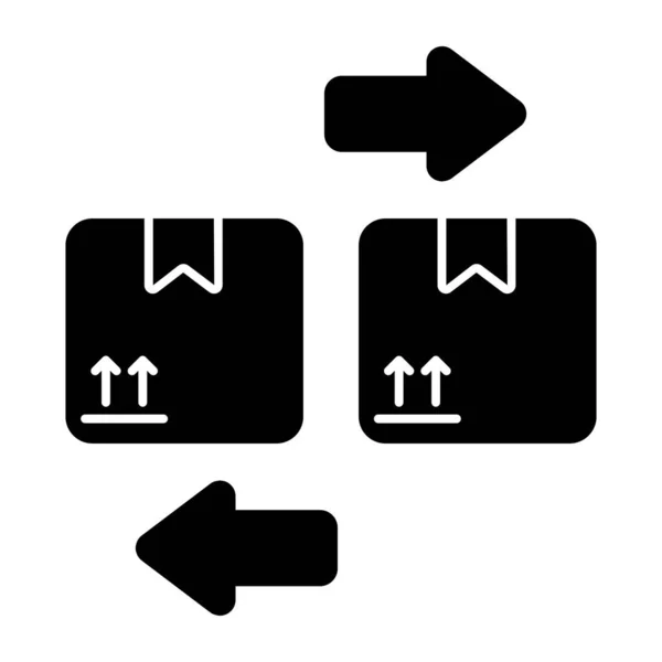 Icono Diseño Único Intercambio Paquetes — Vector de stock