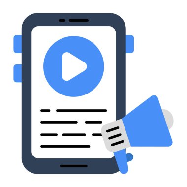 Mobil video tanıtım simgesi anlık indirme için kullanılabilir 